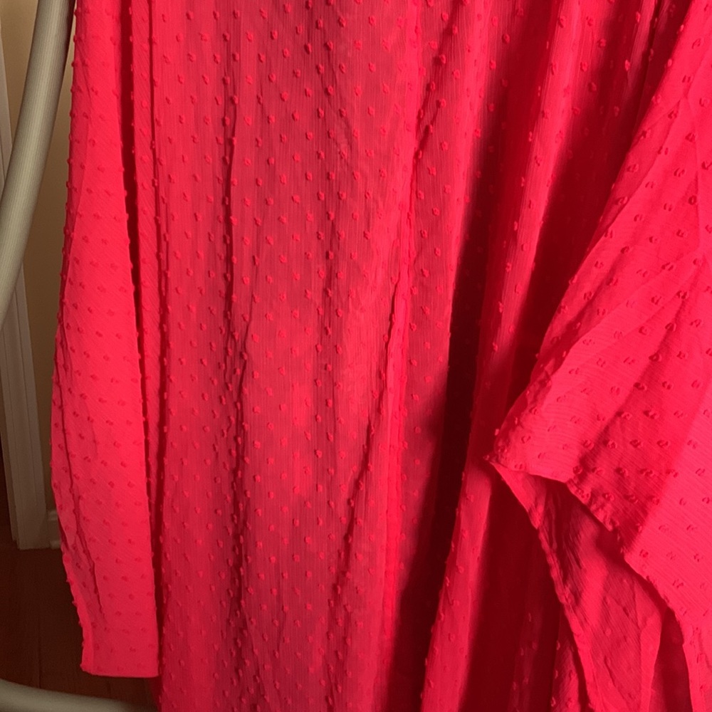 Torrid beautiful cocoon wrap or bathing suit cover. Dotted sheer hot pink 5/6x - Picture 9 of 10